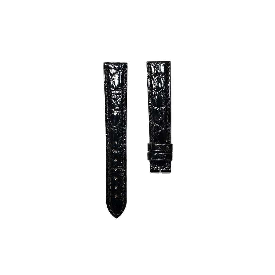 Cartier KD02 Crocodile Strap - Shiny Black
