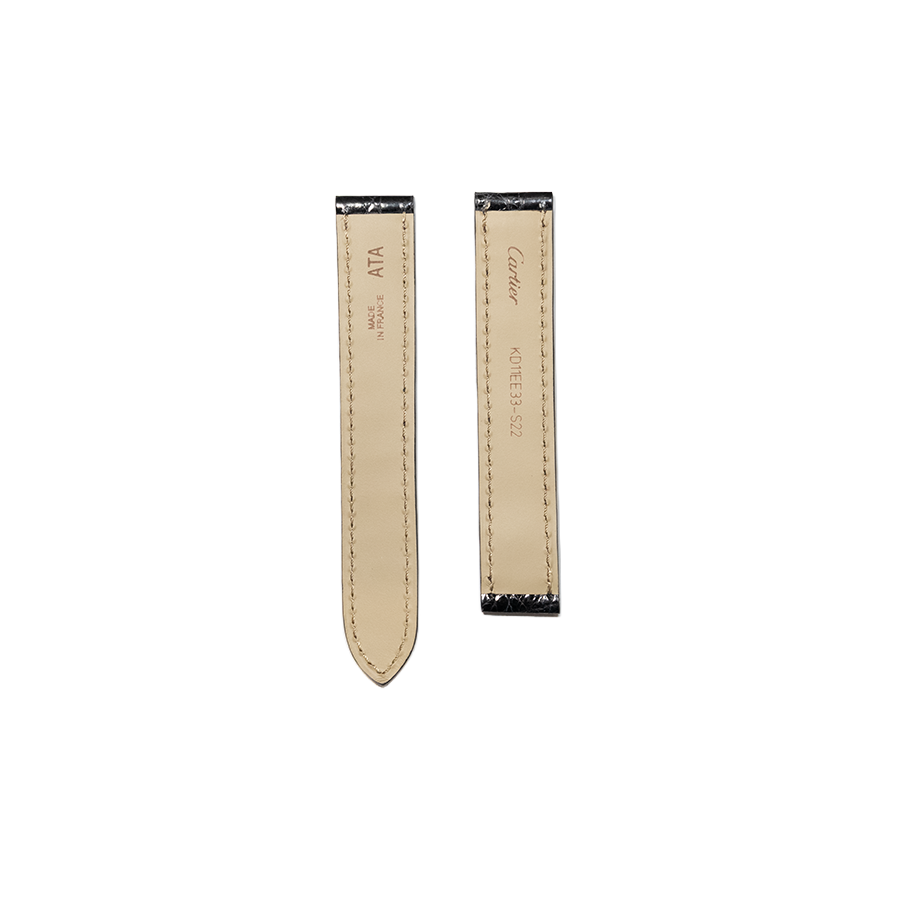 Cartier KD11 Caiman Strap - Shiny Black