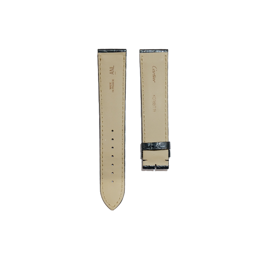 Cartier KD18 Crocodile Strap - Mat Black