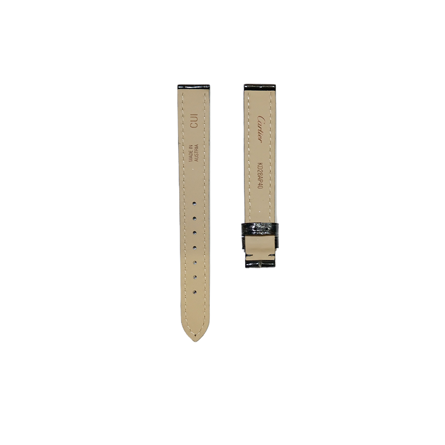 Cartier KD28 Alligator Strap - Shiny Black