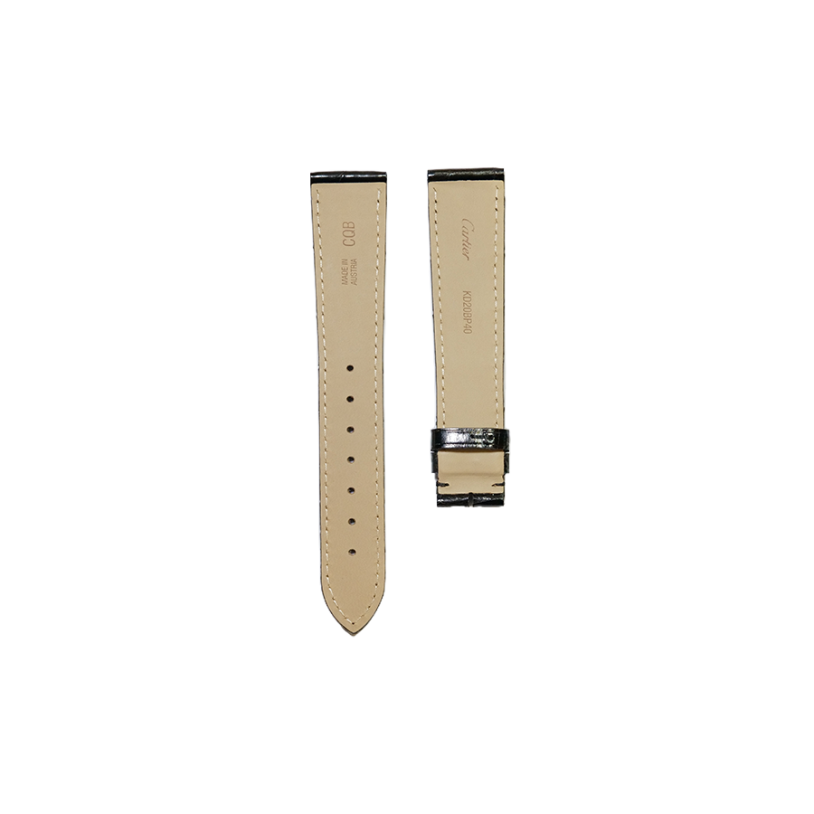 Cartier KD20 Alligator Strap - Shiny Black