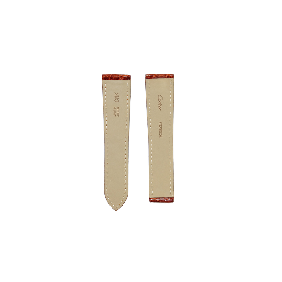 Cartier KD20 Crocodile Strap - Gold Shiny Brown