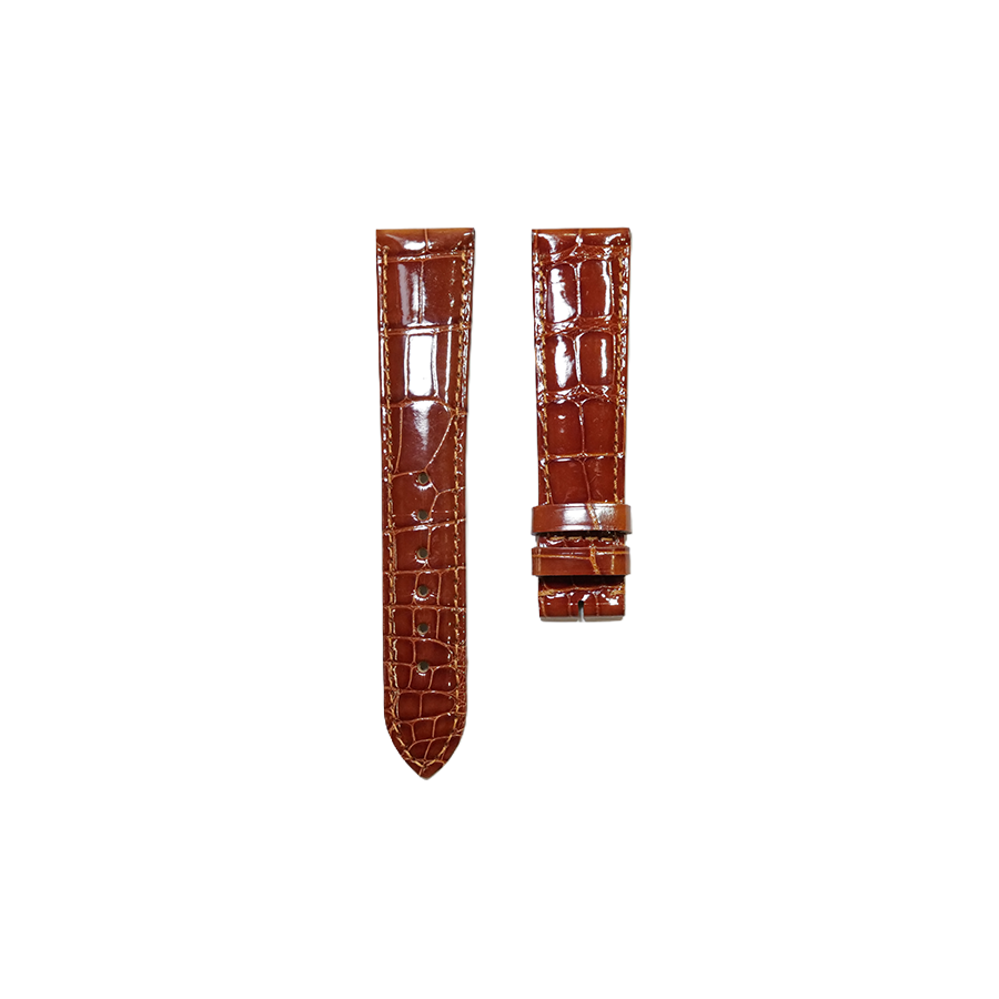 Cartier KD20 Alligator Strap - Gold Shiny Brown