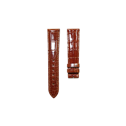 Cartier KD20 Alligator Strap - Gold Shiny Brown