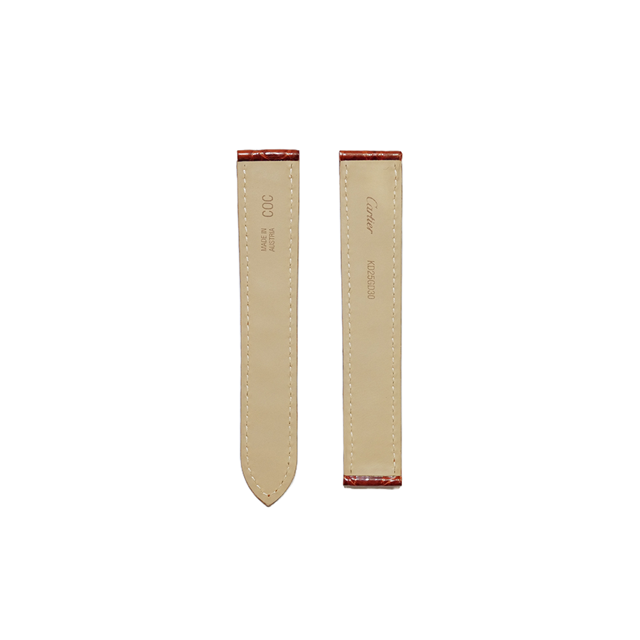 Cartier KD25 Crocodile Strap - Brown Shiny