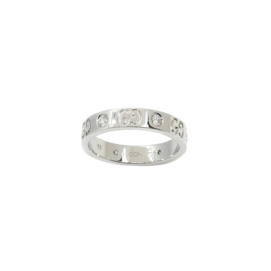 Gucci Icon Ring in 18K White Gold with Diamonds