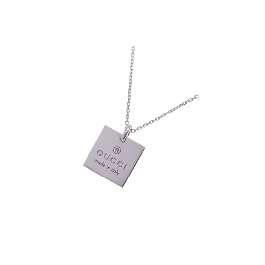 Gucci Trademark Square Necklace in Sterling Silver