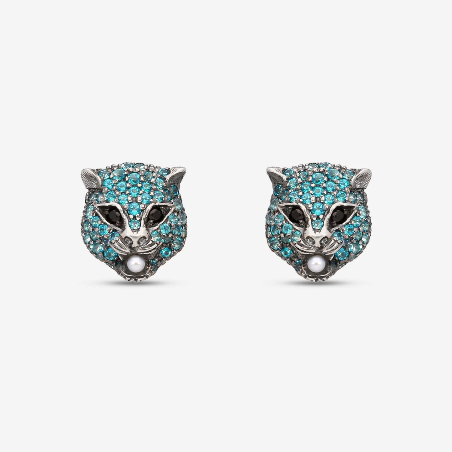 Gucci Le Marché des Merveilles Earrings in 18k Gold and Sterling Silver with Topaz