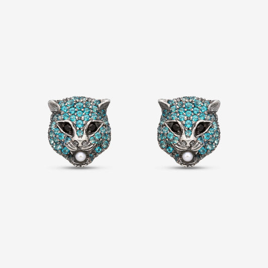 Gucci Le Marché des Merveilles Earrings in 18k Gold and Sterling Silver with Topaz