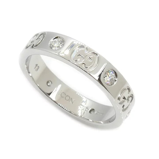 Gucci Icon Ring in 18K White Gold with Diamonds